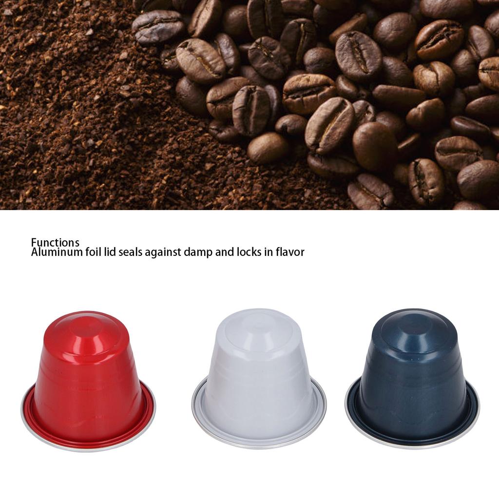 50PCS Refillable Coffee Pods with 37mm Aluminum Foil Lids Reusable Plastic Coffee Capsules for Coffee Makers
