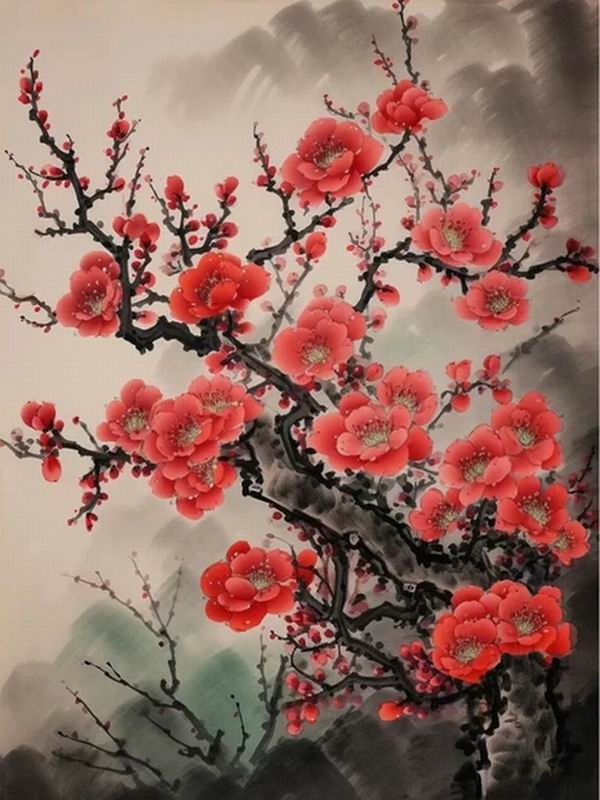 Diamond Painting New Collection 2024 Abstract Red Flower Diy Full Square Round Drill Rhinestone Embroidery Floral Mosaic Cross Stitch Kits