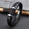 2026 New Style Domineering Hand-woven Combination Accessory Stainless Steel Men's Leather Bracelet Fashion Man Jewelry Wholesale