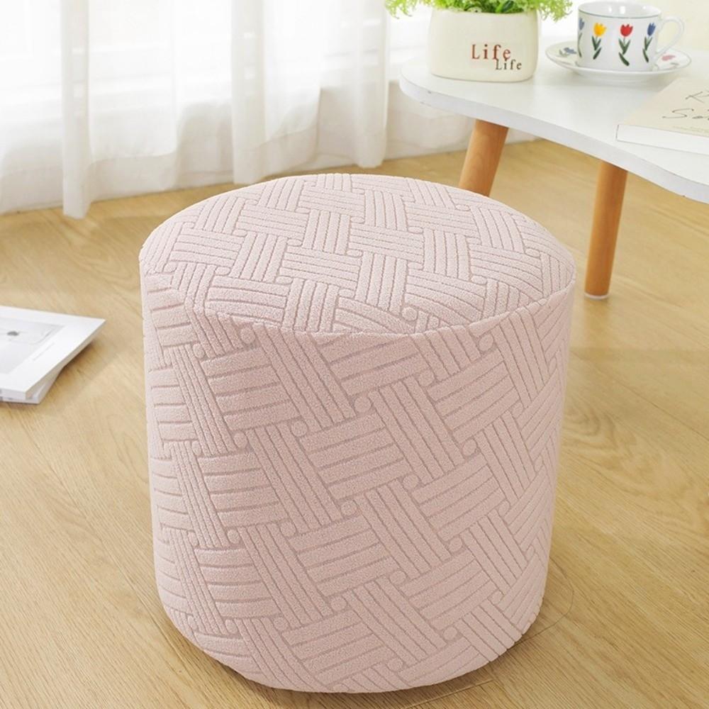 New Solid Color Jacquard Ottoman Cover Elastic Soft Footrest Slipcover T-Shape Pouf Stool Cover Living Room