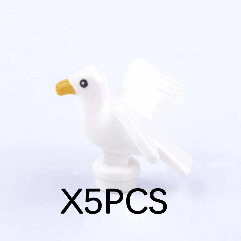 MOC Animals Building Block Goat Sheep Parrot Otter Cow Dog Pet Cat Panda Leopard Tiger Pig Zoo Deer Bear Eagle Bricks Toys Gift