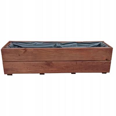 Flowerpot For Balcony, Windowsill, Rectangular, Wooden, Walnut, 90X18 D27
