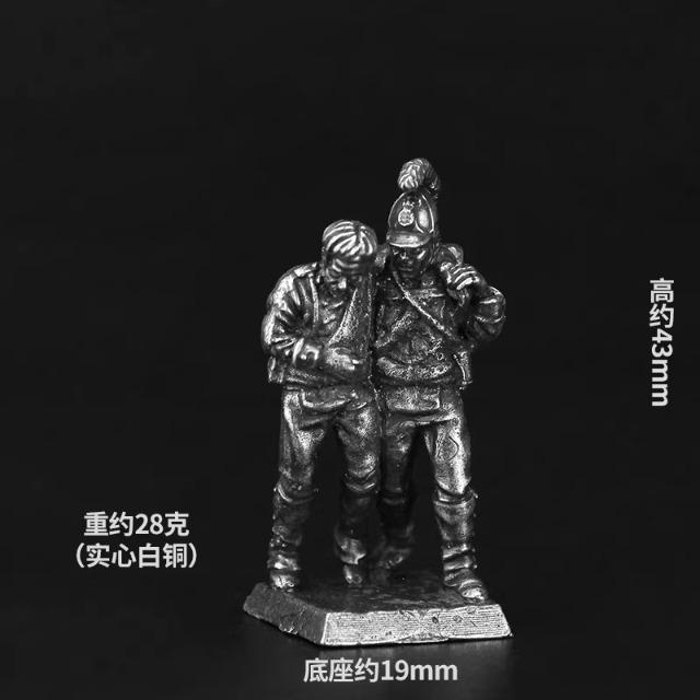 Miniature Napoleonic Wars Soldiers Figures Set Metal Flat Army Men Collection for Home Office Desk Decoration Game Chess Pieces
