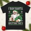 Santa Drinking Beer Splitting G Funny Christmas T Shirt Rude Xmas Tee Shirt Top