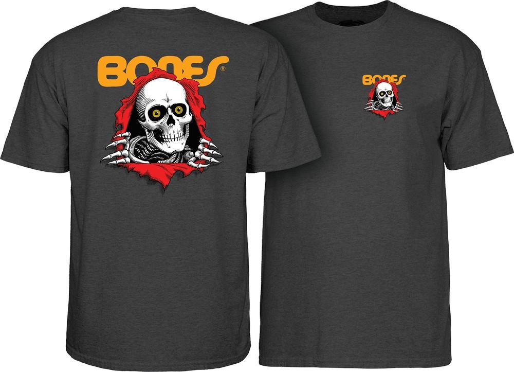 Powell Peralta BONES RIPPER Skateboard T Shirt HEATHER TWEED Unisex T-Shirt S