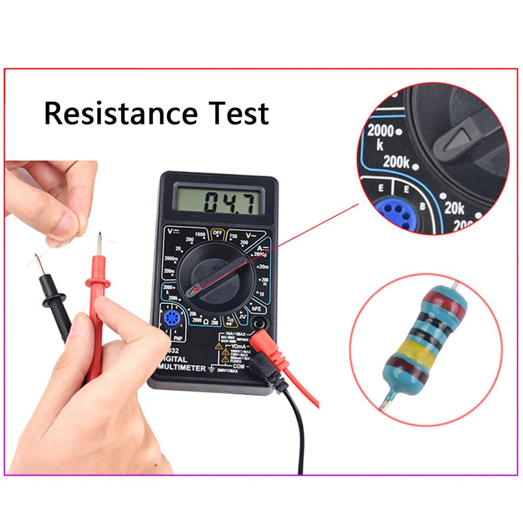 Professionelles Kompaktes Digitalmultimeter Spannungs- Strom- Widerstandsmessgerät Mit Großem LCD-Display für Elektronikanwendungen