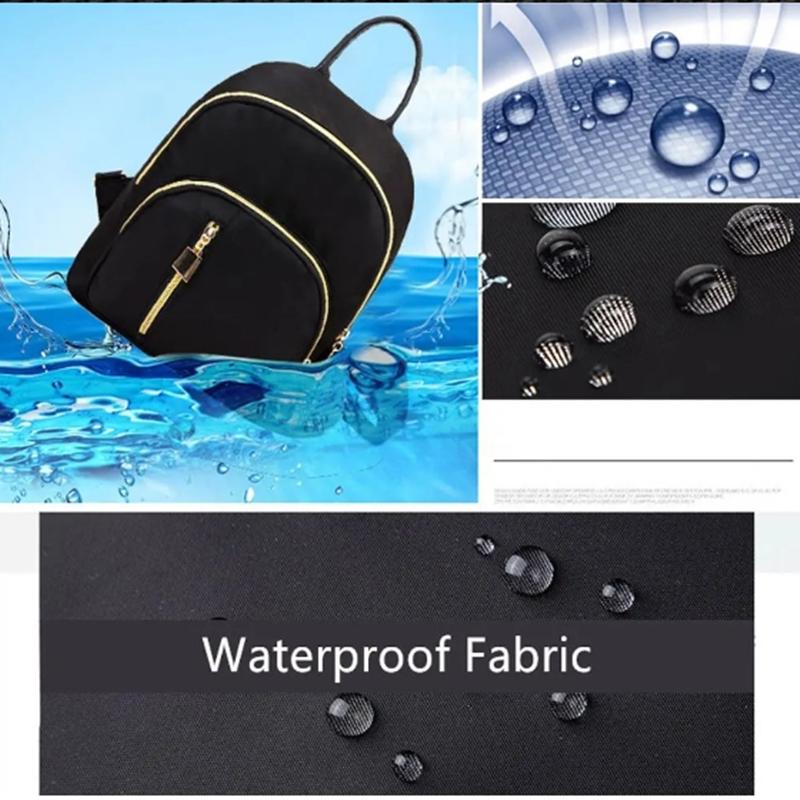 Women Multi-Function Fashion Girl Oxford Daypack Travel Cute Mini Backpack Men Shoulder Bag Black Purse