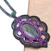 Macrame Labradorite Necklace Pendant Natural Handmade Bohemian Crystal Stone