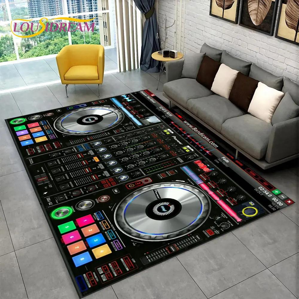 3D DJ Music Screen Keyboard Area Rug,Carpet Rug for Living Room Bedroom Sofa Doormat Hallway Decor,Sport Yoga Non-slip Floor Mat
