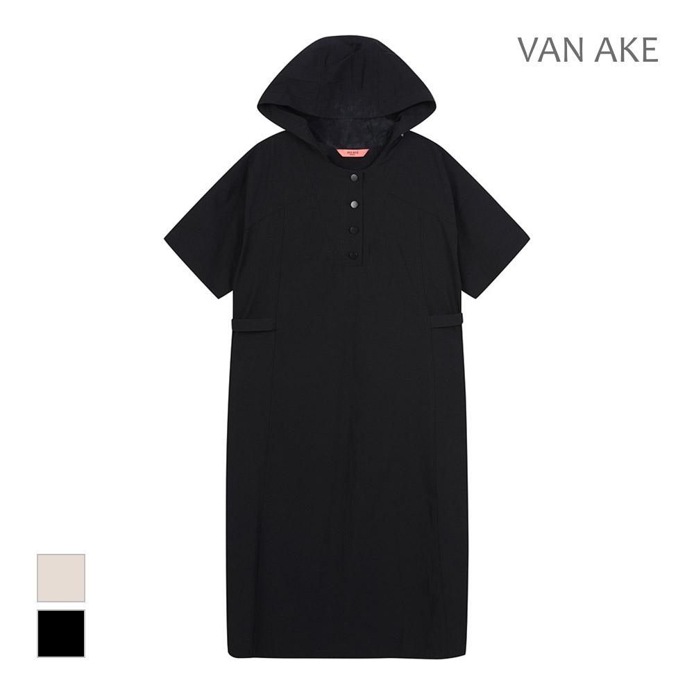 VANAKE Hooded Neck Button Dress_Vb37Opud03Z