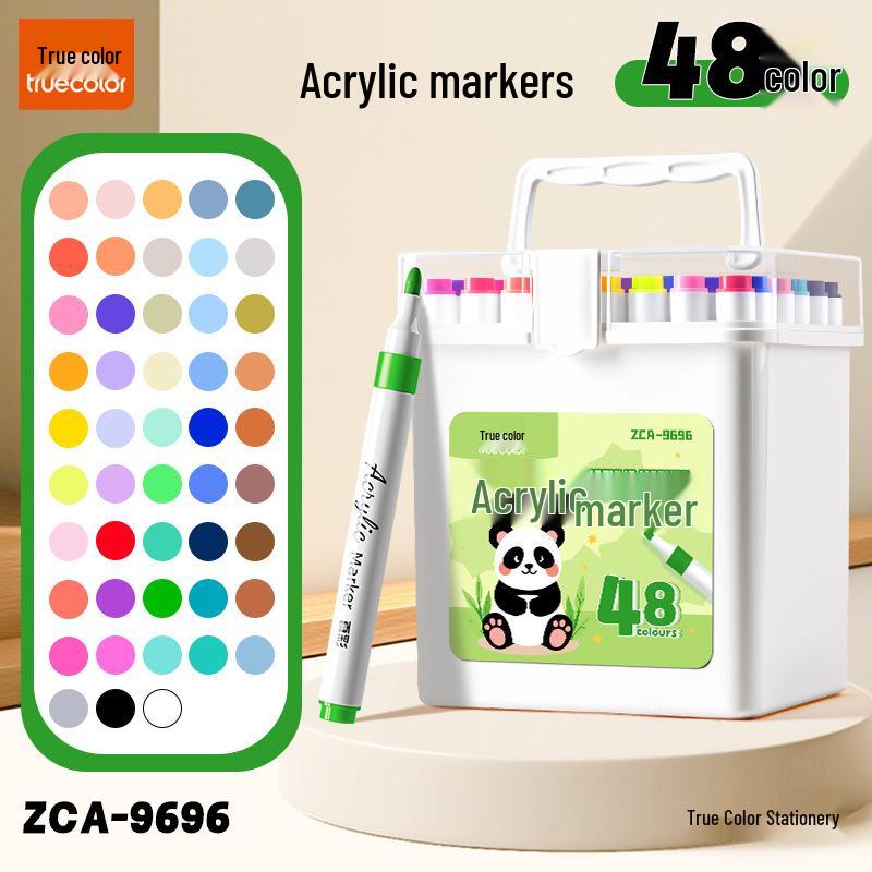 True Color Double-Ended Oil-Based Markers: Quick-Drying Anime Art Set with Hard Tips for Students