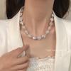 French Retro Pearl Necklace Female Niche Design High Sense Irregular Collarbone Chain Temperament Neck Chain Accessories