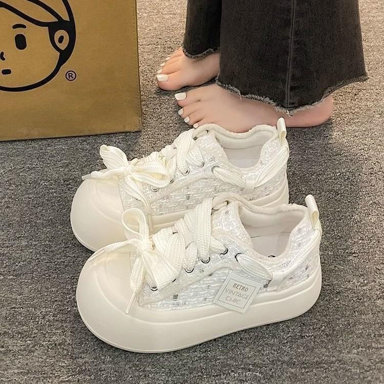 Milk Huhu thick soles 22 spring new Korean sports and leisure board shoes ugly cute big head bread shoes