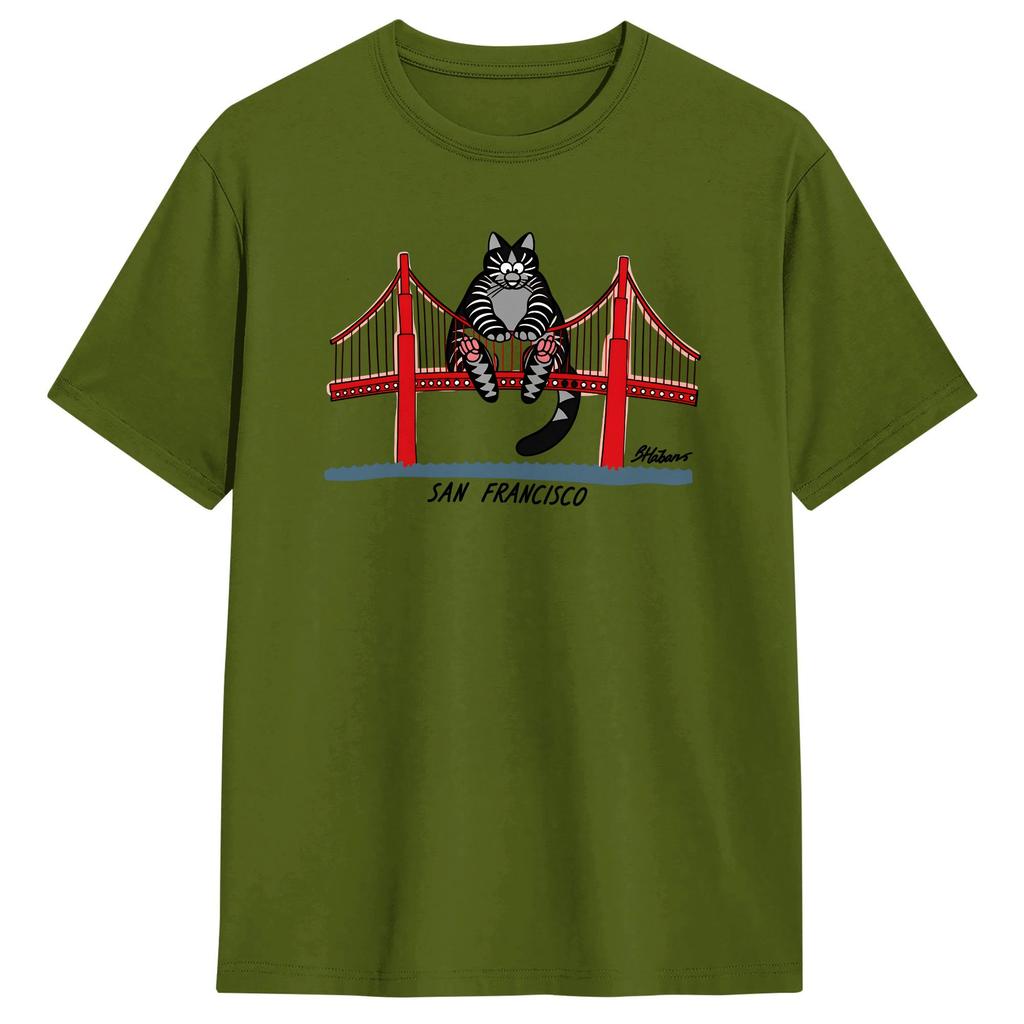 Proiectul Hail Mary Ryan Gosling B Kliban Pisică Podul San Francisco Timp Liber Bumbac Tricou Mânecă Scurtă Tricouri Gât Rotund Îmbrăcăminte