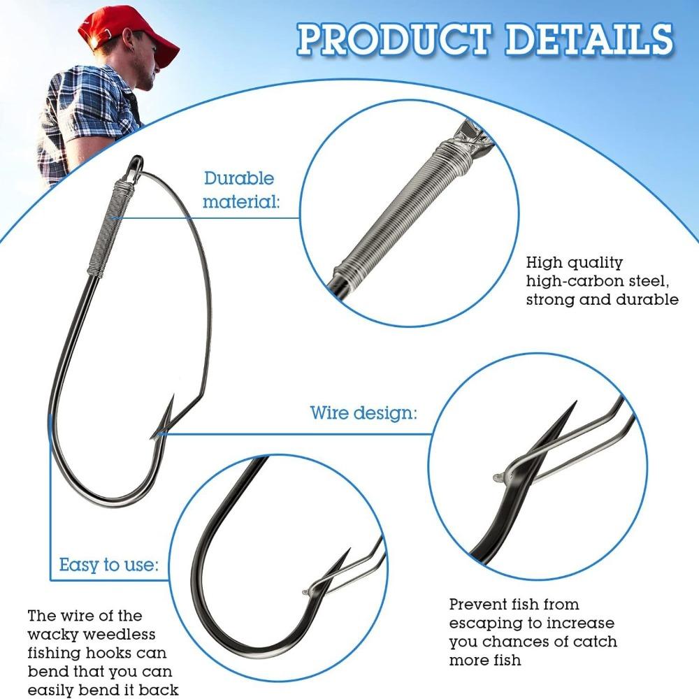 20pcs Weedless Barbed Wacky Rig Hook Single Hook Carp Fishing Hook New Fly Hook