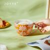 JOYYE Handbemalte Keramiktasse mit Blumen- und Fruchtdekor
