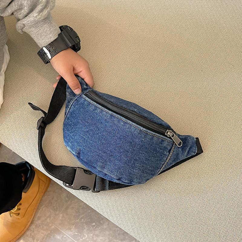 

Милая Повседневная Унисекс Джинсовая Сумка Через Плечо Для Детей Идеально Подходит Для Малышей И Маленьких Детей темно-синий