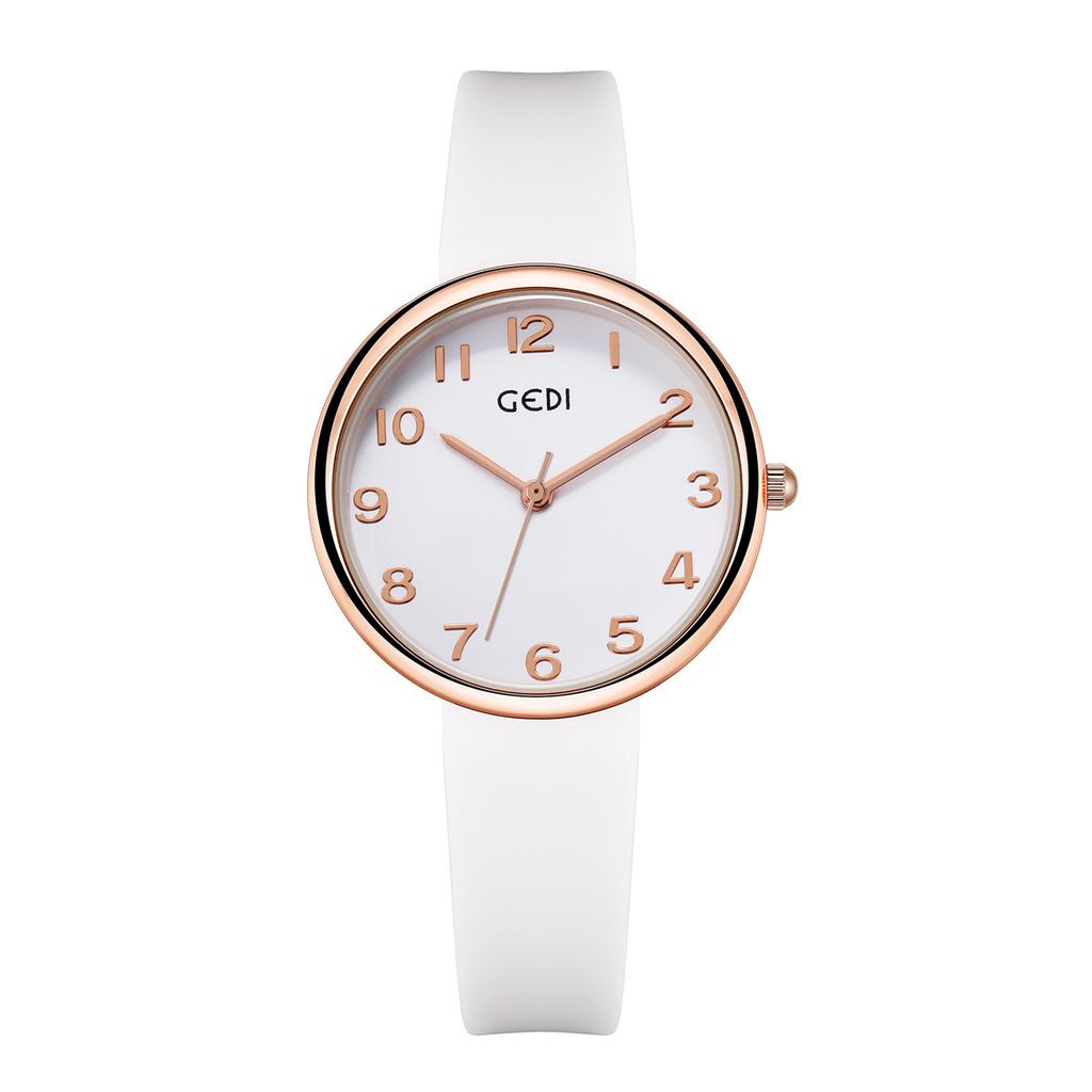 Simple Academy Style Student Watch Civil Service Exam Waterproof Women's Watch Skin-friendly Silicone Quartz Watch