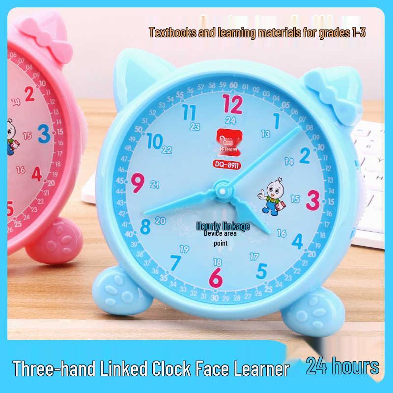 Three-Hand Learning Clock for Grades 1-3: Kindergarten Time Teaching Aid