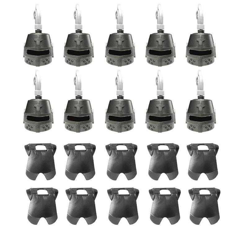 MOC Medieval Military Building Blocks Weapon Figure Accessories Shoulder Armour Helmet Bow Cape Hat Sword Brick Toy Gift X038
