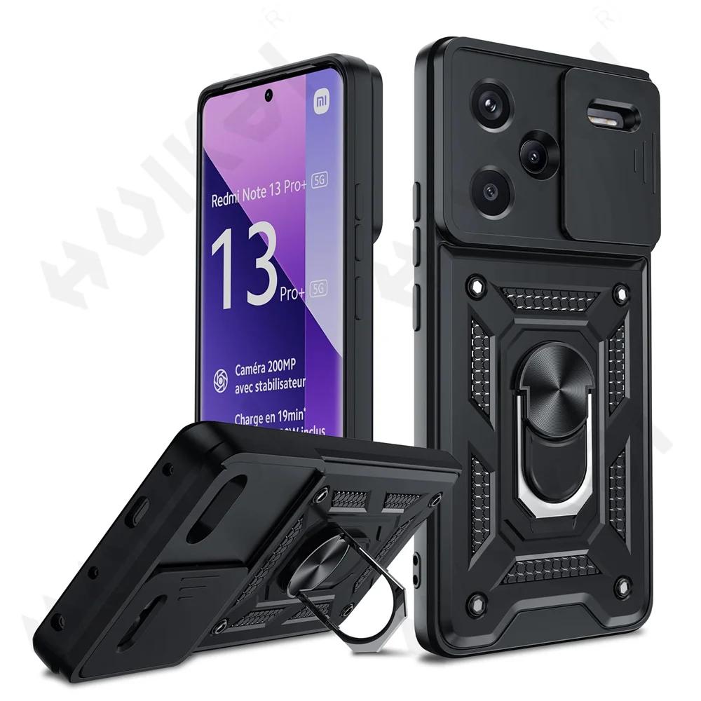 

Защитный чехол с кольцом для Xiaomi Redmi Note 13 Pro Plus 4G 5G Redmi Note 13 Pro 13T A3 14 Pro, защитная пленка для слайд-камеры 360 PC, жесткий чехол Redmi Note 13 Pro 5G
