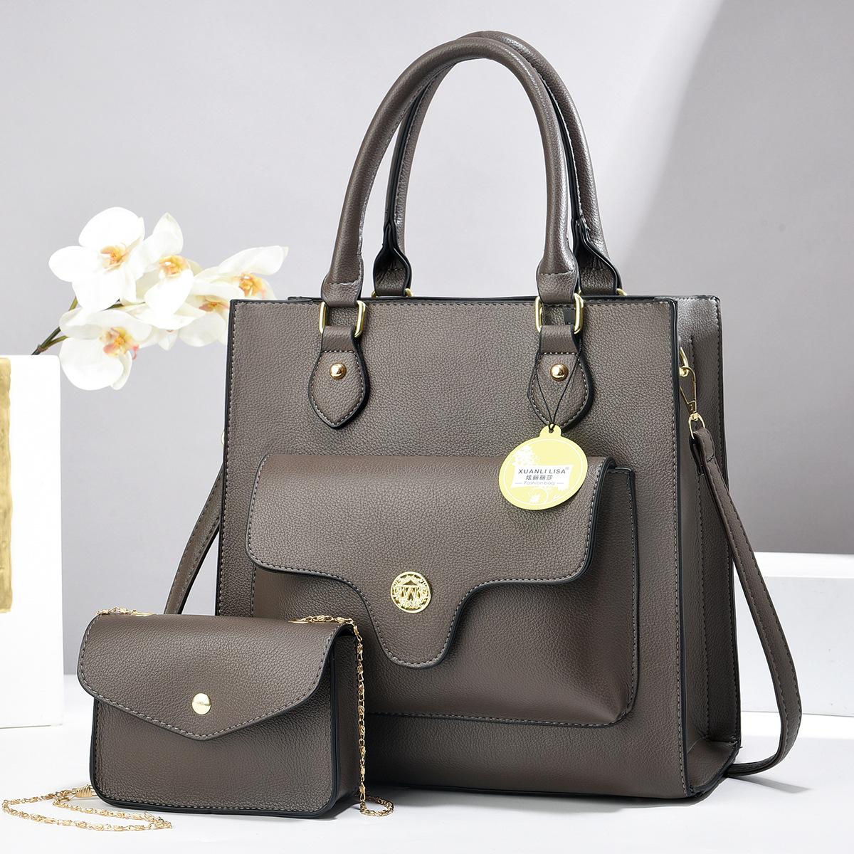 

Handbags and Purses for Women Large Capacity Work Commuting Tote Bag Top-Handle Satchel Crossbody Shoulder Bag with Wallet темно-серого