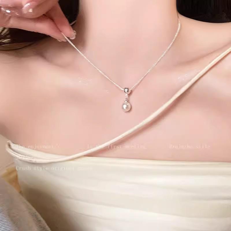 Hot-selling cherry pearl necklace women's ins style fashion high sense love collarbone chain new item pendant