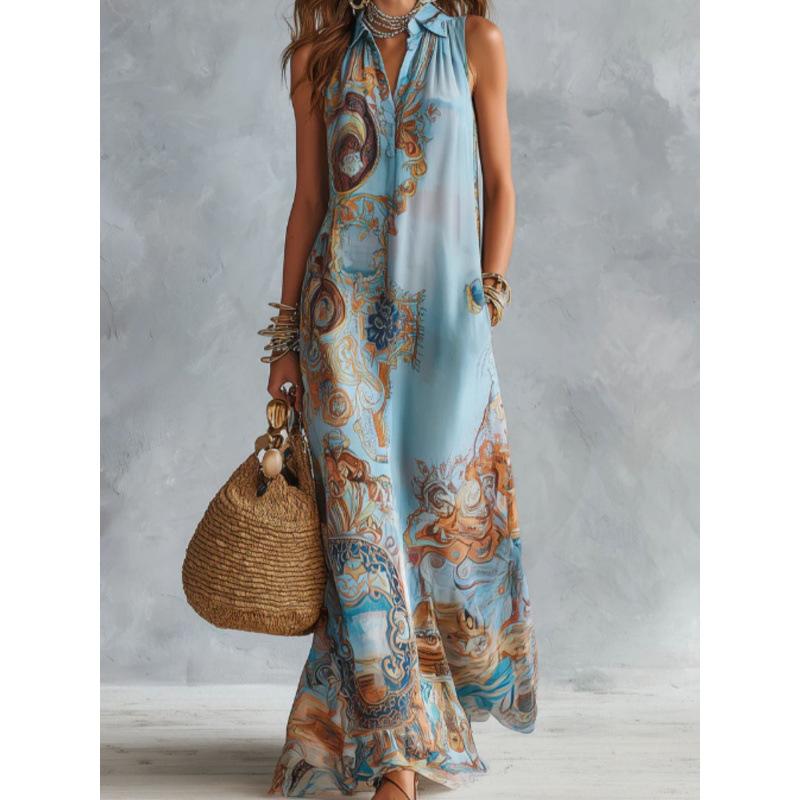European and American women s clothing new fashion leisure vacation ethnic style women s clothing dress S