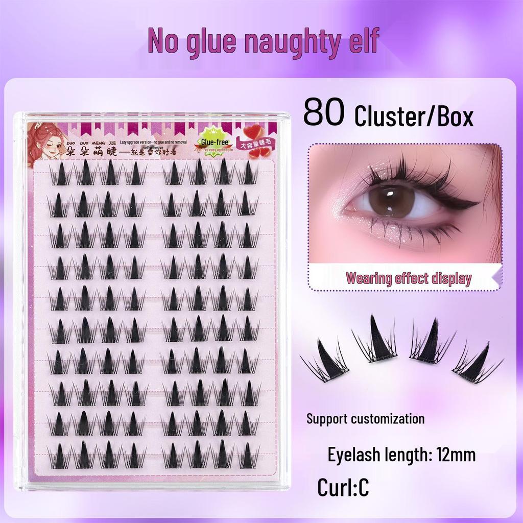 Zabawne Elfowe Samoprzylepne Kępki Bez Kleju do Zdjęć: Podkręcone, Gęste Rzęsy