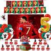 New CR7 Birthday Decoration Soccer Superstar Party Supplies Football Party Favors Tablecloth Plate Paper Cup Backdrop
