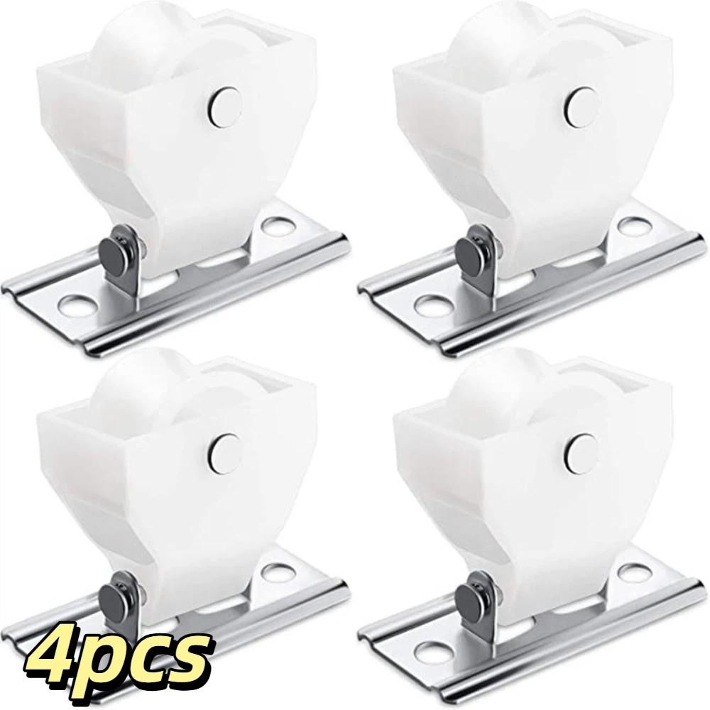 4pcs Easy Install Curtain Pulleys Smooth Sliding Blinds Track Wheel Curtain Track Pulley  Home Decor белый
