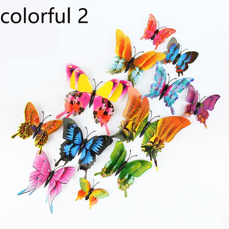 

12pcs 3D Double Layer Butterfly Wall Stickers Decor Butterflies for Wedding Decoration Magnet Fridge Decals Decoration Sticker 12pcs