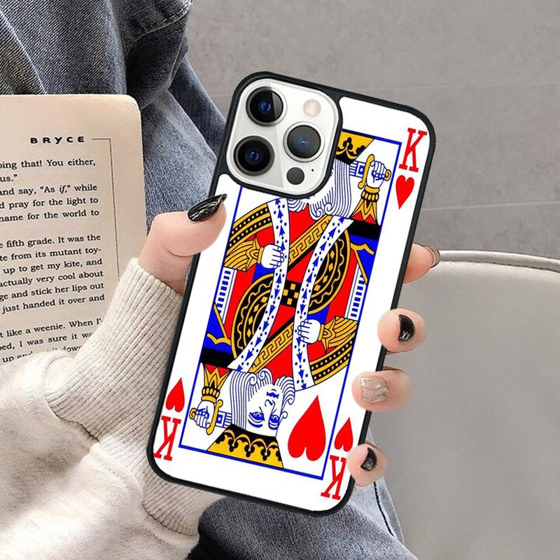 King Queen Playing Card Phone Case for iPhone 16 15 SE2020 6 7 8 Plus for Apple 13 11 12 14 Mini Pro Max Cover coque Shell