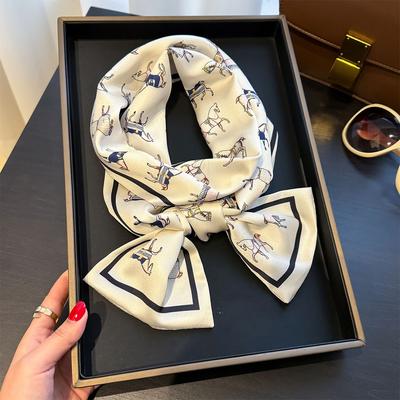 Luxury Scarf For Women Foulard Female Hair Scarfs Neck Lady Skinny Handbags Soft Satin Headband Neckerchief