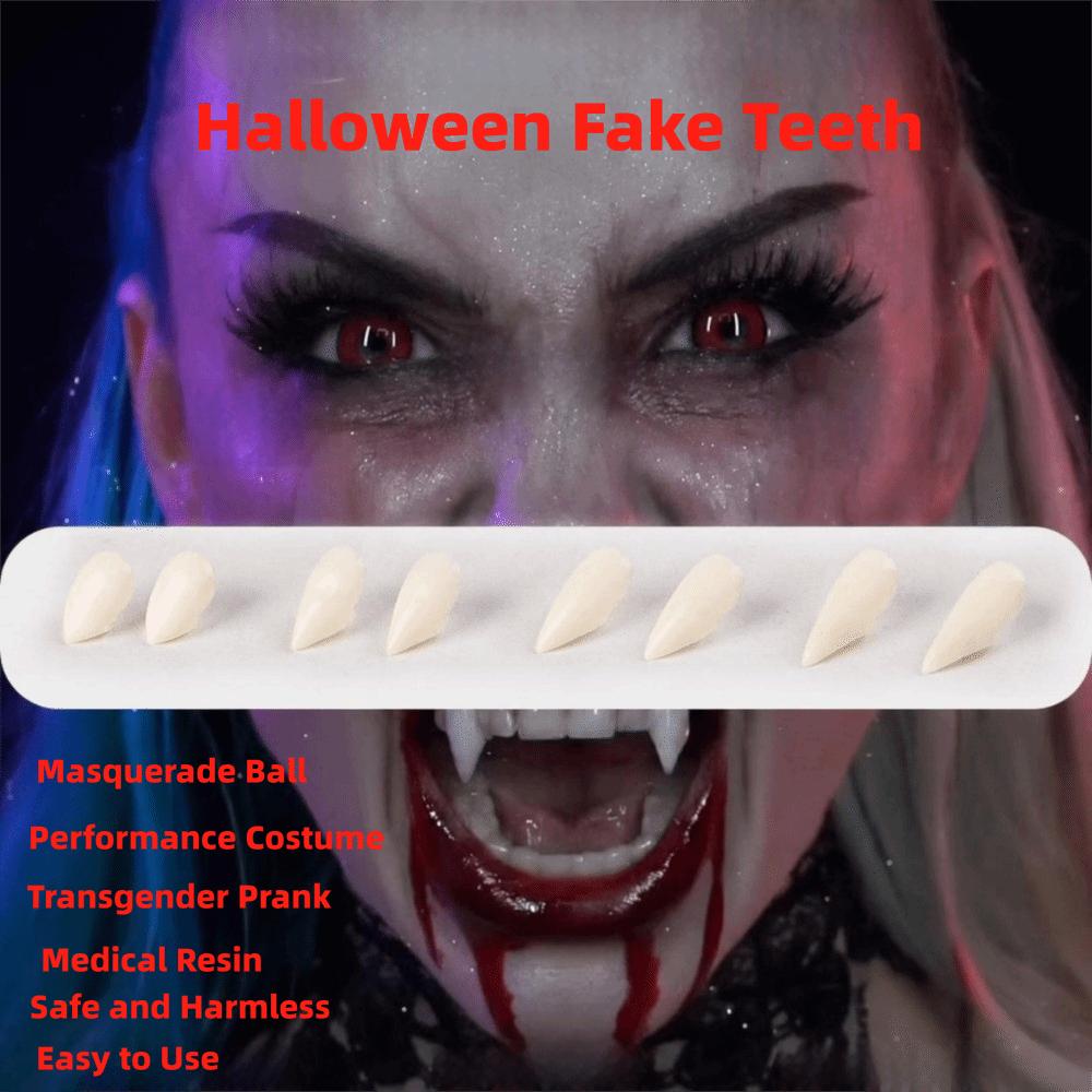 1/4Pair Realistic Teeth Halloween Fangs Resin Cosplay Fake Teeth False Teeth Cosplay Costume