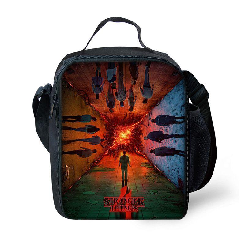 Stranger Thing Insulated Lunch Bag For Kids And Students With Adjustable Strap Perfect For Picnics And Outdoor Adventures