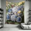 Tatty Teddy Wall Tapestry Aesthetic Wall Hanging Printed Fabric Blanket Decorative Tapestries for Bedroom Living Room Home Decor