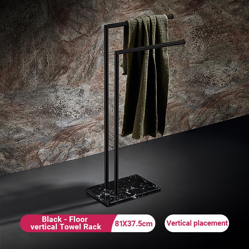 Freistehender Marmorstein-Sockel Luxushotel Handtuchständer Halter Handtuchablage Regal Gebürstetes Gold Handtuchstange FR1052