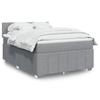 VidaXL Slat Bed Base with Mattress Light Grey 160x200cm Fabric 3289419