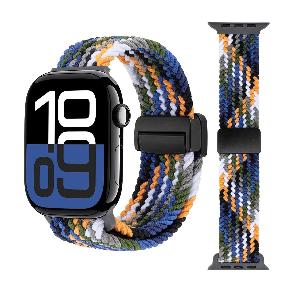 Watch Band For Apple Watch Series 10 Ultra 9 8 7 SE 6 5 4 3 2 1 46mm 49mm 45mm 44mm 42mm , Magnetic Clasp Nylon Adjustable Strap