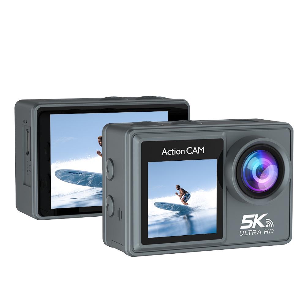 5K Dual Screen HD Sports Camera - Waterproof, Remote Control, Wireless Mic, Photo & Video VLOG Recording.