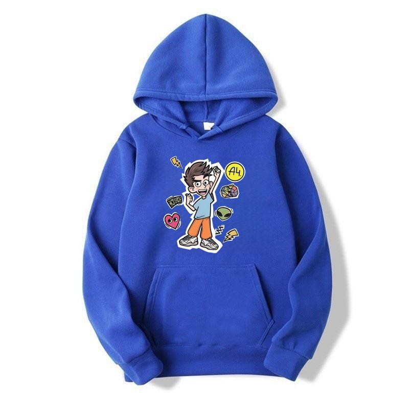Hobby Cartoon Boy A4 Unisex Children's Hooded Sweatshirt - Spring/Autumn Pullover