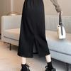 Women's Plus Size A-Line Midi Skirt, Pear-Shaped, Summer Thin, Slimming Hip-Covering, Mid-Length Slit.