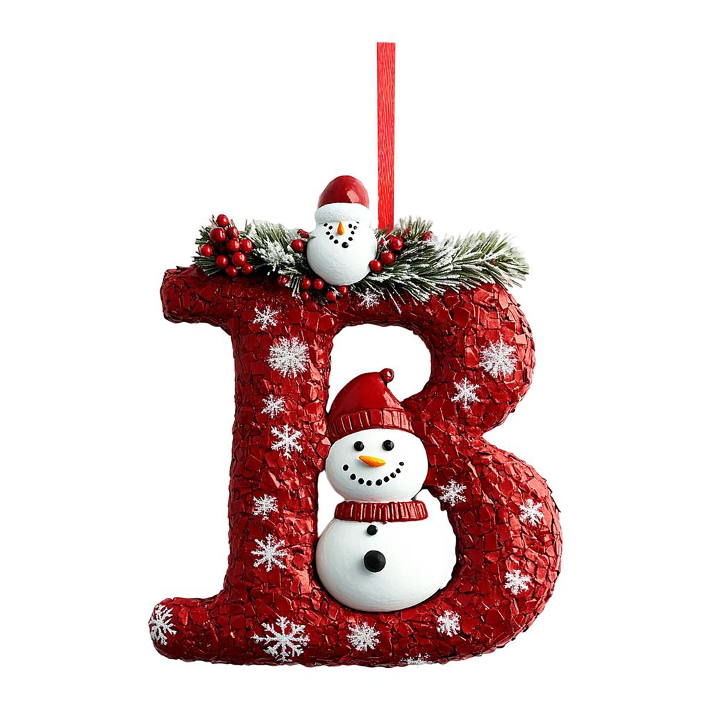 2D 26 Letter  Christmas Ornaments Acrylic Flat Christmas Tree Home Decorations Ornaments