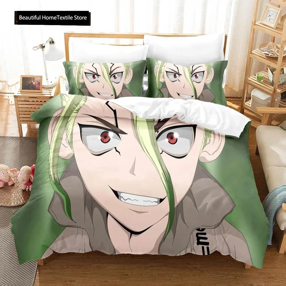 Dr.Stone 3D NEW Duvet Cover Pillowcase Bedding Set Adult Boy Girl Bedroom Decoration Children Single Double Large
