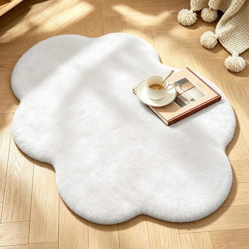 Weißer Kaninchen Plüsch Wolken Teppich Mädchen Schlafzimmer Nachttisch Bodenmatte Wohnzimmer Spiegel Vorderseite Wollmatte Ankleidezimmer Erkerfenster Matte