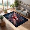 Tappeto in Flanella Stampato AC Milan Antiscivolo Morbido Poliestere Tappeto per Pavimento Tappetino Decorativo da Interno per Camera da Letto Soggiorno Divano Sala Giochi Decorazione Casa