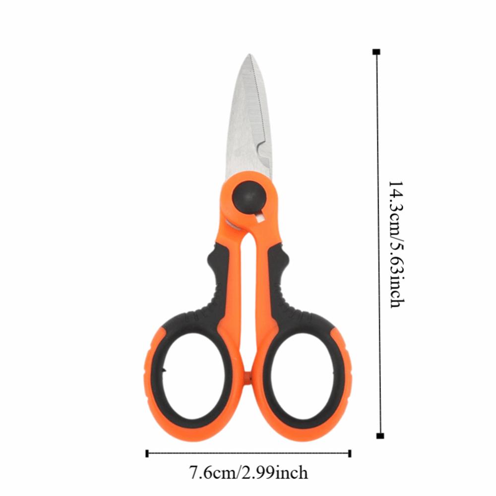 Stainless Steel Fishing Line Scissors Serrated Edge Anti Slip Handle Fishing Line Cutter Multi-Purpose Mini Fishing Scissors