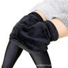 Leggings in Velluto a Vita Alta da Donna - Nero, Elastici, alla Caviglia, Spessi, Taglia Grande, Pantaloni Piedi per Autunno e Inverno