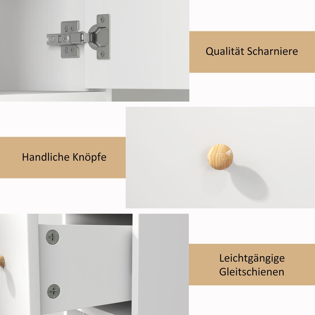 Mobile da Bagno Stretto Alto 178 cm - Bianco